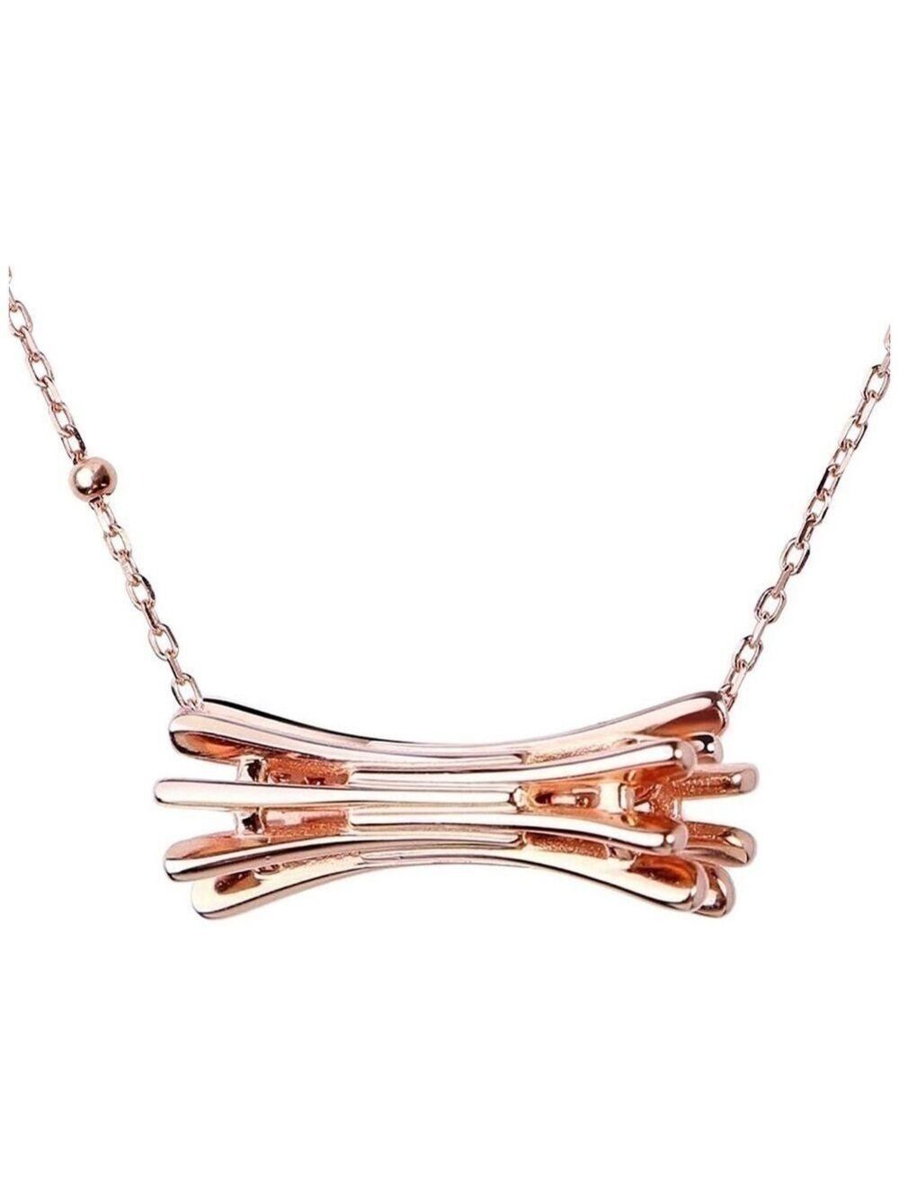 NEW-ROSEGOLD 925 SterlingSilver Fly Tower Necklace